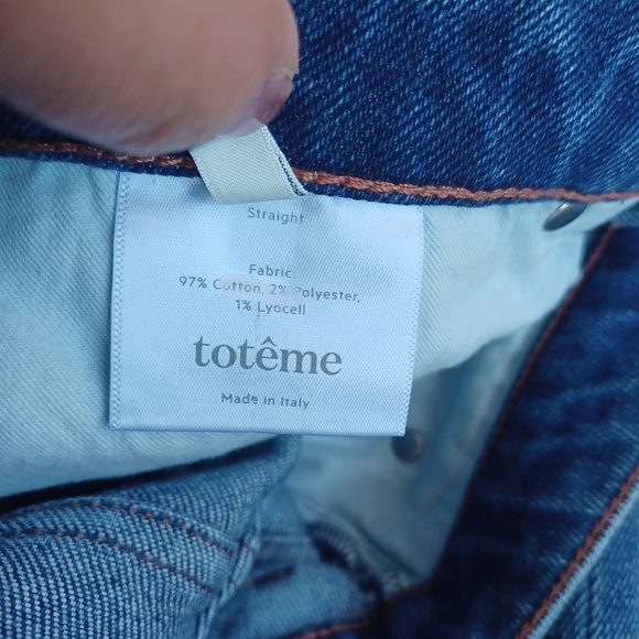 NWT Toteme Straight Leg Denim Mid Blue Wash Jeans 25/32. Inseam 26" - Picture 11 of 11